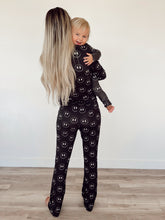 Load image into Gallery viewer, Charcoal & White FF Smile | Women's Bamboo Pajamas