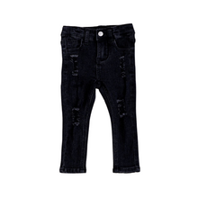 Load image into Gallery viewer, DISTRESSED JEANS - BLACK