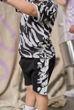 Load image into Gallery viewer, Imperfect Brush Stroke Raw Edge Harem Short - Black