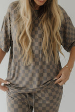 Load image into Gallery viewer, Short Sleeve Women's Bamboo Pajama | Faded Checkerboard