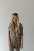 Load image into Gallery viewer, Short Sleeve Women's Bamboo Pajama | Faded Checkerboard