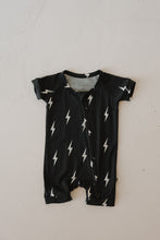 Load image into Gallery viewer, Bamboo Zip Shortie | Midnight Lightning Bolt