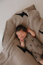 Load image into Gallery viewer, Bamboo Zip Shortie | Brown & Black Lightning Bolt