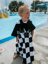 Load image into Gallery viewer, Checker Flame Hooded Towel