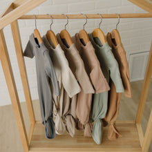 Load image into Gallery viewer, Grey Organic Cotton Ribbed Knot Gown