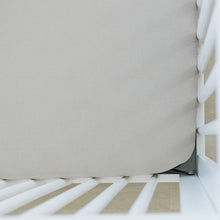 Load image into Gallery viewer, Oatmeal Bamboo Stretch Crib Sheet