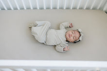 Load image into Gallery viewer, Oatmeal Bamboo Stretch Crib Sheet