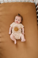 Load image into Gallery viewer, Mustard Bamboo Stretch Crib Sheet