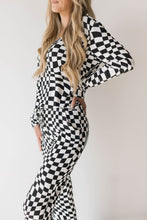 Load image into Gallery viewer, Women's Bamboo Pajamas | Black & White Wavy Checkerboard