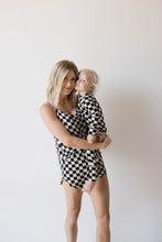 Load image into Gallery viewer, Women's Bamboo Cami Set | Black Checkerboard