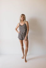 Load image into Gallery viewer, Women's Bamboo Cami Set | Black Checkerboard