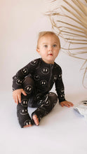 Load image into Gallery viewer, Charcoal & White FF Smile | Bamboo Zip Pajama