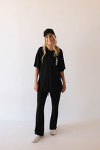 Load image into Gallery viewer, Short Sleeve Women's Bamboo Lounge Set | Black ff Signature