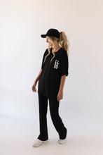 Load image into Gallery viewer, Short Sleeve Women's Bamboo Lounge Set | Black ff Signature