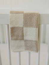 Load image into Gallery viewer, Taupe Checkered Plush Blanket