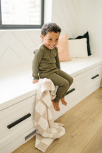 Load image into Gallery viewer, Taupe Checkered Plush Blanket