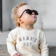 Load image into Gallery viewer, Mama's Boy Embroidered Outline Corded Crewneck - Ivory