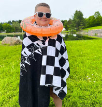 Load image into Gallery viewer, Checker Flame Beach Towel