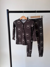 Load image into Gallery viewer, Charcoal & White FF Smile | Bamboo Two Piece Pajamas