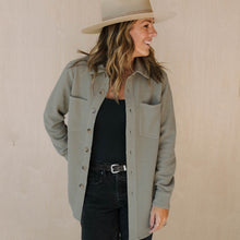 Load image into Gallery viewer, Adult Waffle Shacket | Khaki Green