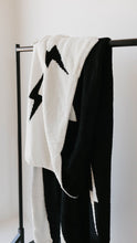 Load image into Gallery viewer, Black & White Lightning Bolt | Plush Blanket