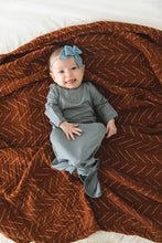 Load image into Gallery viewer, Dusty Blue Bamboo Knot Gown