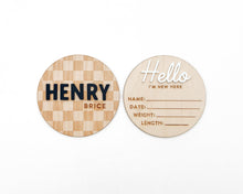 Load image into Gallery viewer, HELLO I'M NEW HERE BIRTH ANNOUNCEMENT SIGN