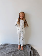 Load image into Gallery viewer, Black & White Lightning Bolt| Two Piece Bamboo Pajamas