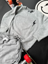 Load image into Gallery viewer, Grey Acid Wash Sweat Shorts