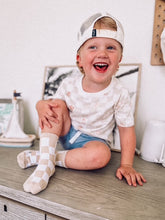 Load image into Gallery viewer, Beige + White Checker