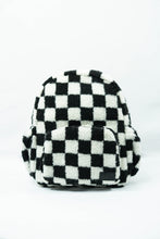 Load image into Gallery viewer, The Aspen Mini Backpack- Sherpa Black and White Check
