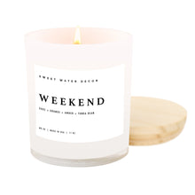 Load image into Gallery viewer, Weekend Soy Candle - White Jar - 11 oz
