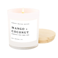 Load image into Gallery viewer, Mango and Coconut Soy Candle - White Jar - 11 oz