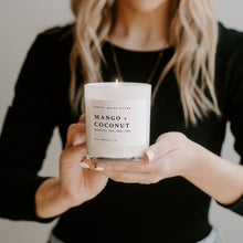 Load image into Gallery viewer, Mango and Coconut Soy Candle - White Jar - 11 oz