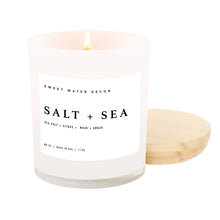 Load image into Gallery viewer, Salt and Sea Soy Candle - White Jar - 11 oz