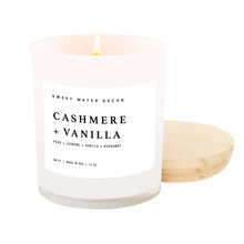 Load image into Gallery viewer, Cashmere and Vanilla Soy Candle - White Jar - 11 oz