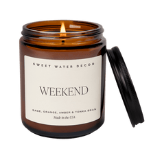 Load image into Gallery viewer, Weekend Soy Candle - Amber Jar - 9 oz