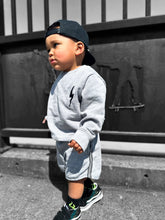 Load image into Gallery viewer, Grey Acid Wash Sweat Shorts