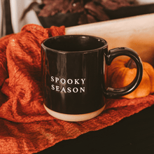 Load image into Gallery viewer, Spooky Season 14oz. Black Stoneware Coffee Mug