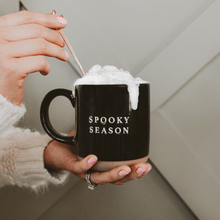 Load image into Gallery viewer, Spooky Season 14oz. Black Stoneware Coffee Mug