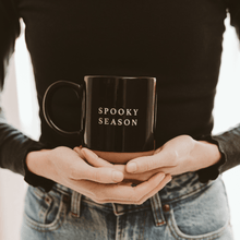 Load image into Gallery viewer, Spooky Season 14oz. Black Stoneware Coffee Mug
