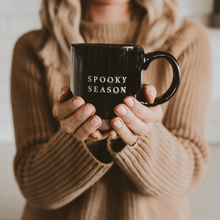 Load image into Gallery viewer, Spooky Season 14oz. Black Stoneware Coffee Mug