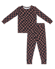 Load image into Gallery viewer, Bamboo Two Piece Set | Chocolate Wavy Checkered
