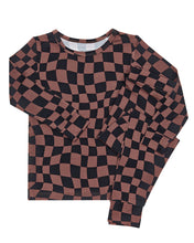 Load image into Gallery viewer, Bamboo Two Piece Set | Chocolate Wavy Checkered
