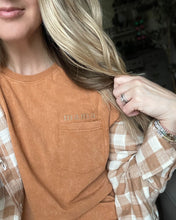 Load image into Gallery viewer, Mama Embroidered Adult Pocket Acid Wash Tee - Autumn