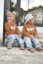 Load image into Gallery viewer, Sis Chenille Child Waffle Sleeve Crewneck - Faded Autumn