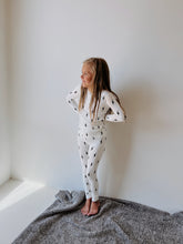 Load image into Gallery viewer, Black & White Lightning Bolt| Two Piece Bamboo Pajamas