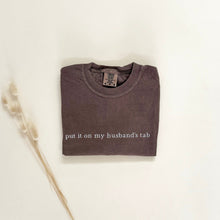 Load image into Gallery viewer, Put It On My Husband's Tab Embroidered T-Shirt