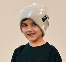 Load image into Gallery viewer, Beige Bolt Beanie