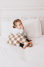 Load image into Gallery viewer, Tan Check Bolt Plush Pillow